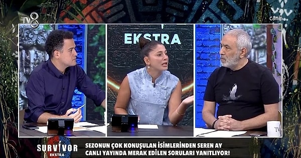 Survivor'ın olaylı yarışmacısı Seren Ay, Survivor Ekstra yorumcusu Murat Özarı'yla birbirine girdi.