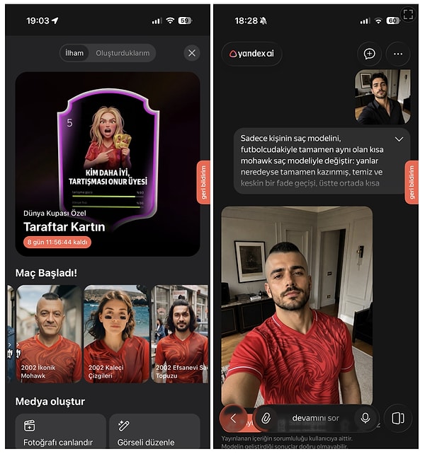 Şimdi bazı sosyal kaygılar yüzünden saçımızda bu modelleri deneyemiyoruz ama yapay zekanın gücü sayesinde o ikonik görünümleri kendi fotoğrafımız üzerinde denemek mümkün.
