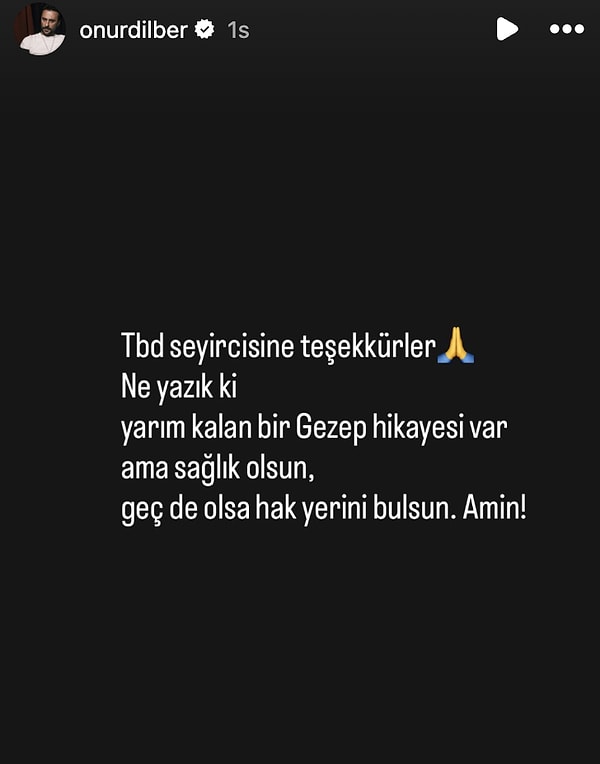 Onur Dilber Instagram hesabından da bir paylaşım yaptı.