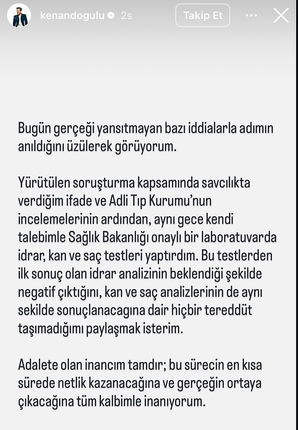 Kenan Doğulu stated the following in his post 👇