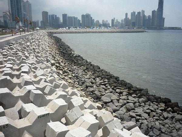 Approximately 6,650 X-shaped concrete blocks, strategically placed along a nearly 2-kilometer stretch of the coastline, interlock perfectly as they are stacked on top of one another.
