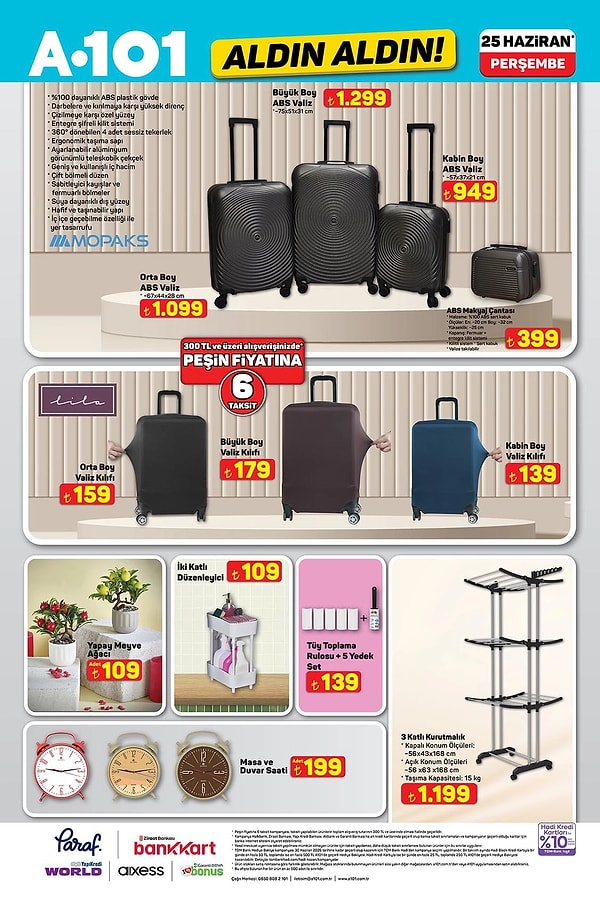 Büyük Boy ABS Valiz 1.299 TL