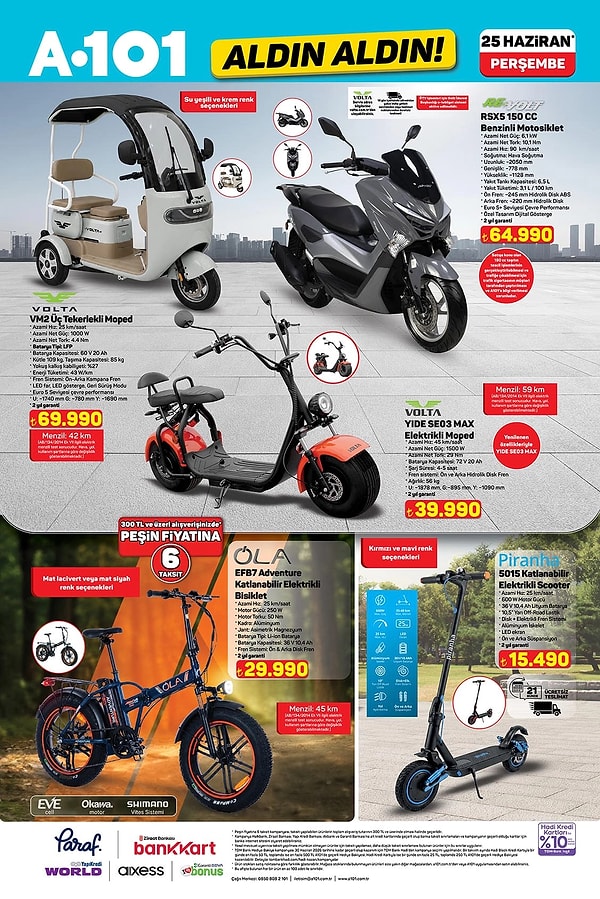 Volta VM2 Üç Tekerlekli Moped 69.990 TL