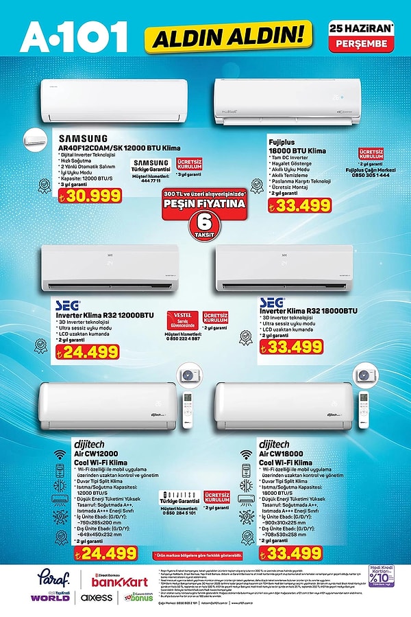 Samsung 12.000 BTU Klima 30.999 TL
