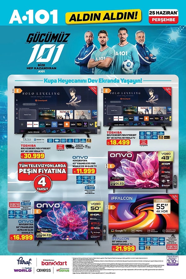 Toshiba 55" 4K UHD VIDAA Tv 30.999 TL
