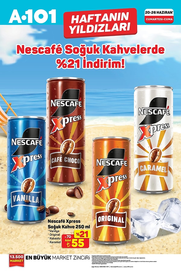 Nescafe soğuk kahvelerde %21 indirim!