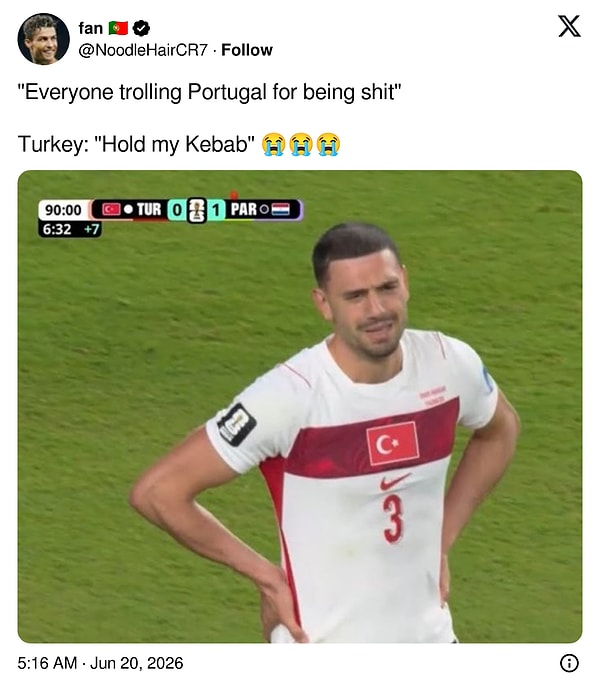 "Herkes Portekiz’e kötü diye sallıyordu. Türkiye: 'Kebabımı tut.'"