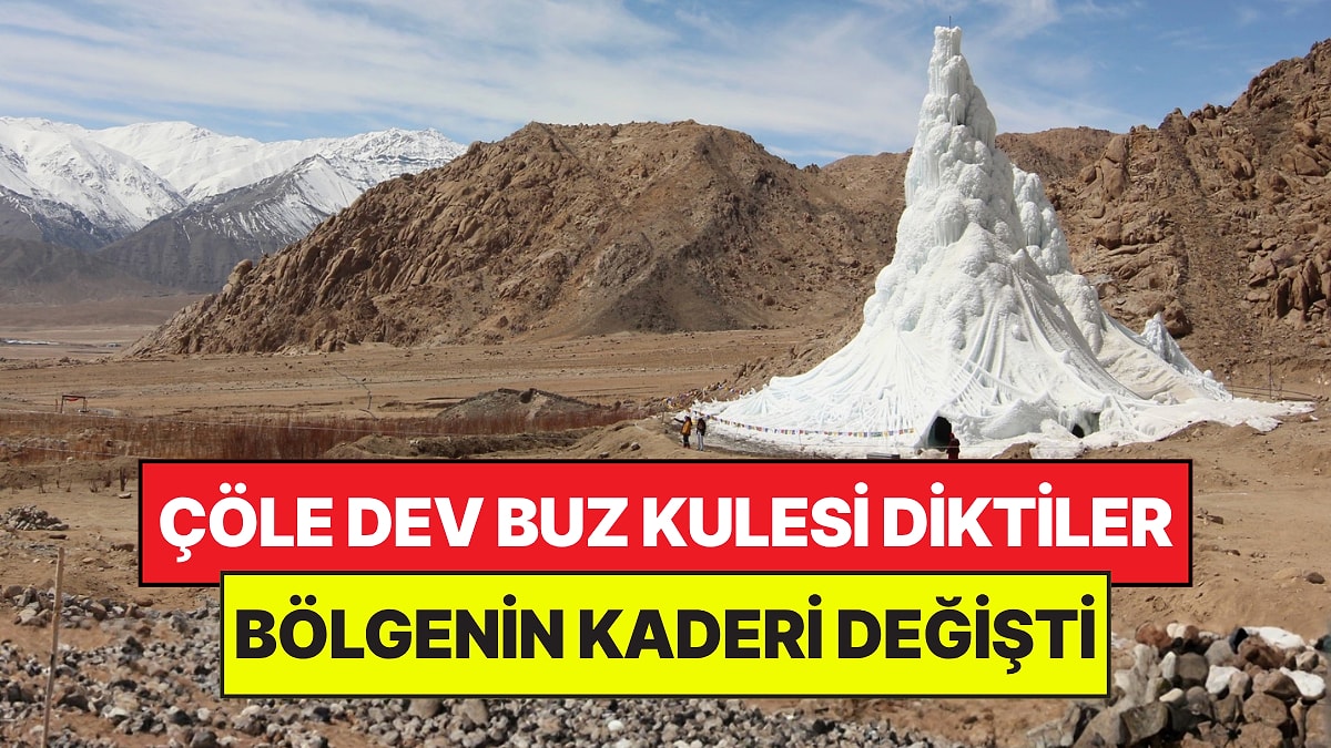 Çölün Ortasına Dev Buz Kulesi Diktiler: Tek Başına Bölgenin Kaderini Değiştirdi