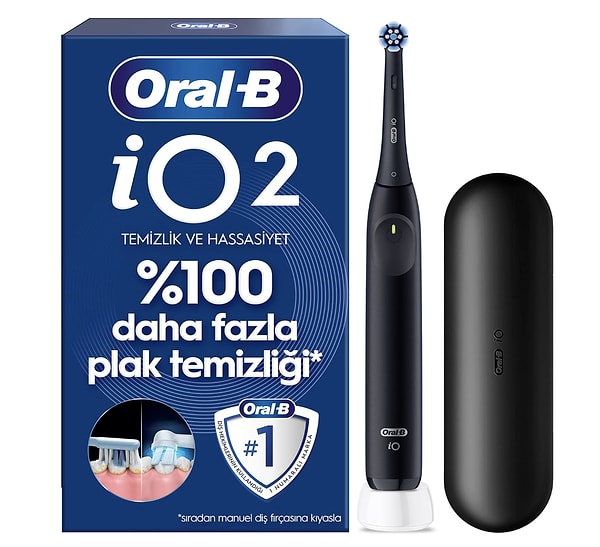 Gelişmiş ağız bakımı teknolojisi sunan Oral-B iO2 siyah şarjlı diş fırçası avantajlı fiyatıyla!