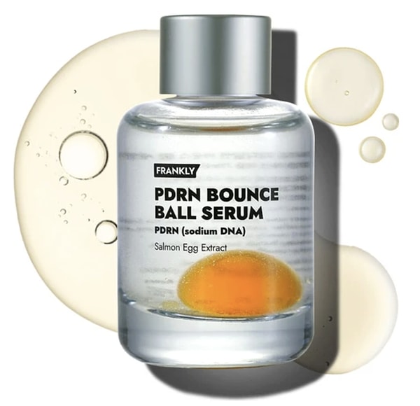 Yaşlanma karşıtı cilt bakım rutinleri için tercih edilen Frankly Pdrn bounce ball somon DNA içeren serum!