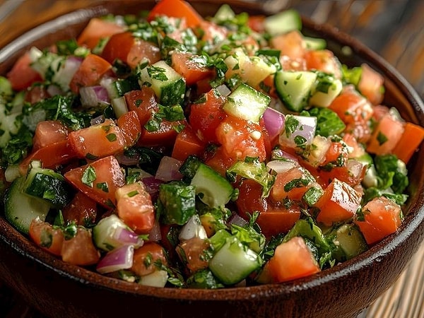 5. Masaya canlılık katan rengârenk bir mevsim salatası.