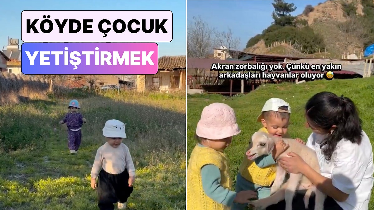 İkiz Çocuk Sahibi Bir Anne Köyde Çocuk Yetiştirmenin Avantajlarını Paylaştı