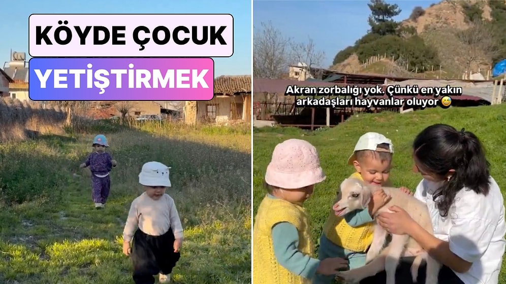 İkiz Çocuk Sahibi Bir Anne Köyde Çocuk Yetiştirmenin Avantajlarını Paylaştı