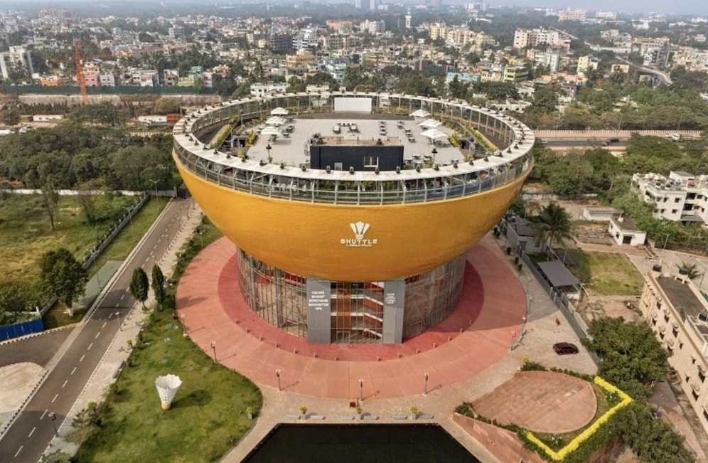 Innovative 7,000 Square Meter Sports Center Built in the Shape of a Badminton Shuttlecock