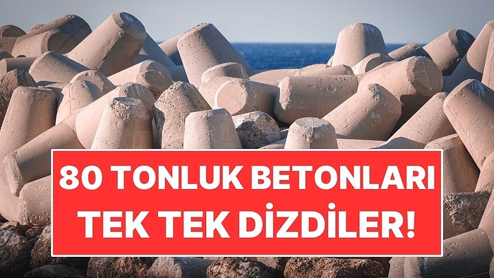 80 Tonluk Betonları Kıyılara Tek Tek Dizerek Kalkan Kurdular