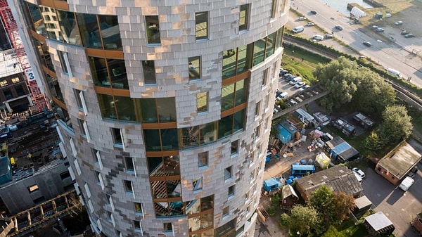 The waste materials became a part of the building.