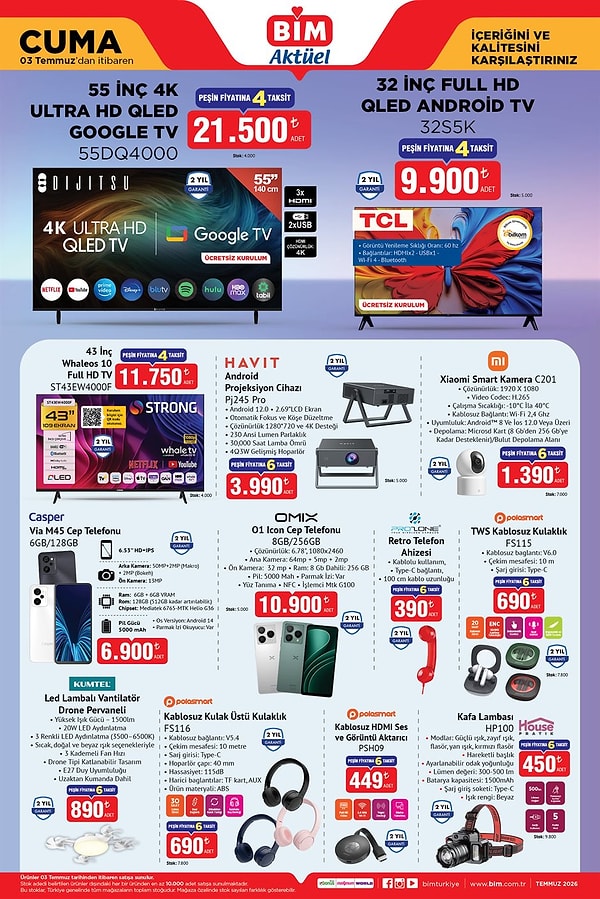 Dijitsu 55" 4K Ultra HD 4K QLED Google Tv 21.500 TL