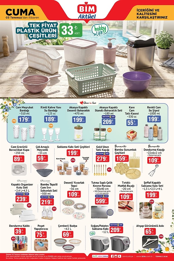 Tek Fiyat Plastik Ürün Çeşitleri 33 TL