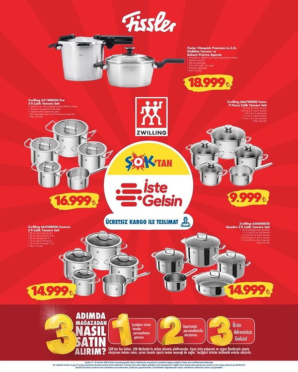 Fissler Vitaquick Premium 6+3,5 L Düdüklü Tencere ve Buharlı Pişirme Aparatı 18.999 TL