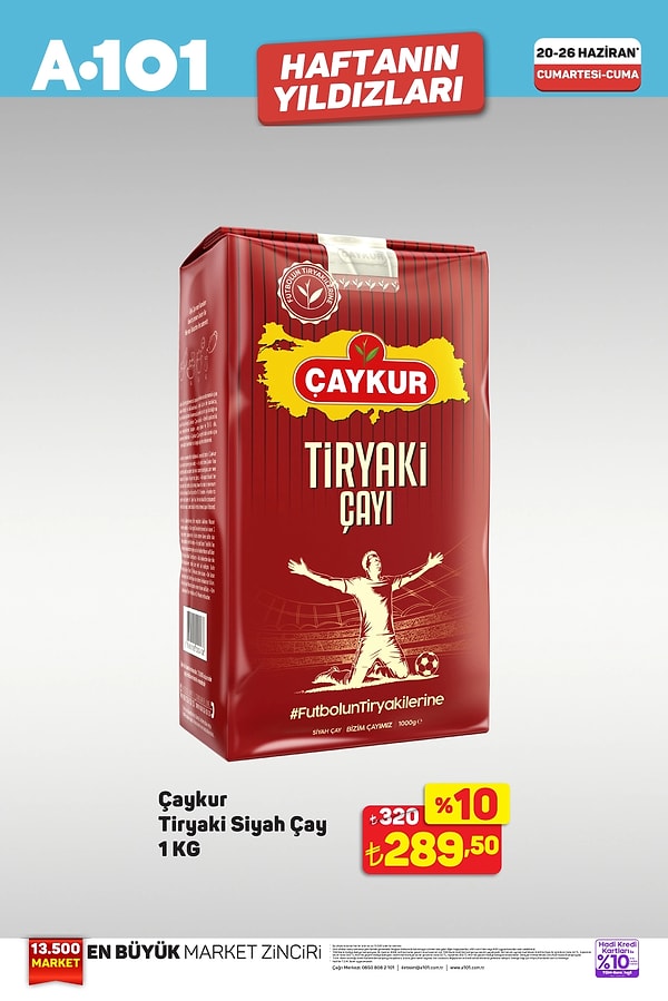 Çaykur Tiryaki Siyah Çay 1 Kg 289,50 TL