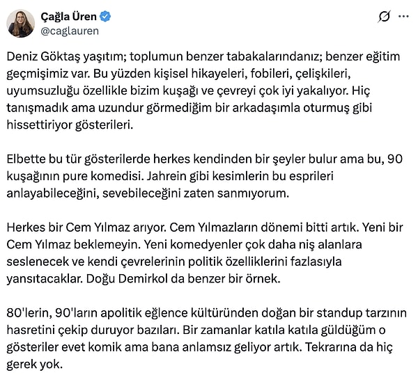 Cem Yılmaz kıyaslamaları hakkında iki çift lafı olanlar da vardı.