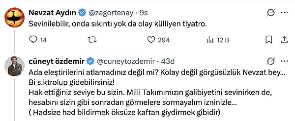 Nevzat Aydın'a küfürlü yanıt.