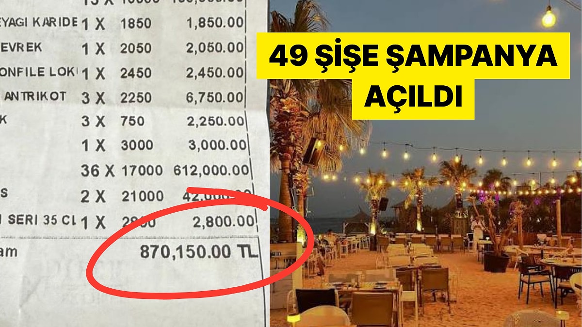 Alaçatı'da Bir Mekanda Gelen 870 Bin Liralık Adisyon Çeneleri Yordu