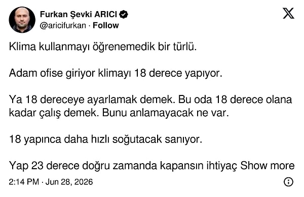 Yazın en ideal klima kullanımı üzerine çok tartışma var.