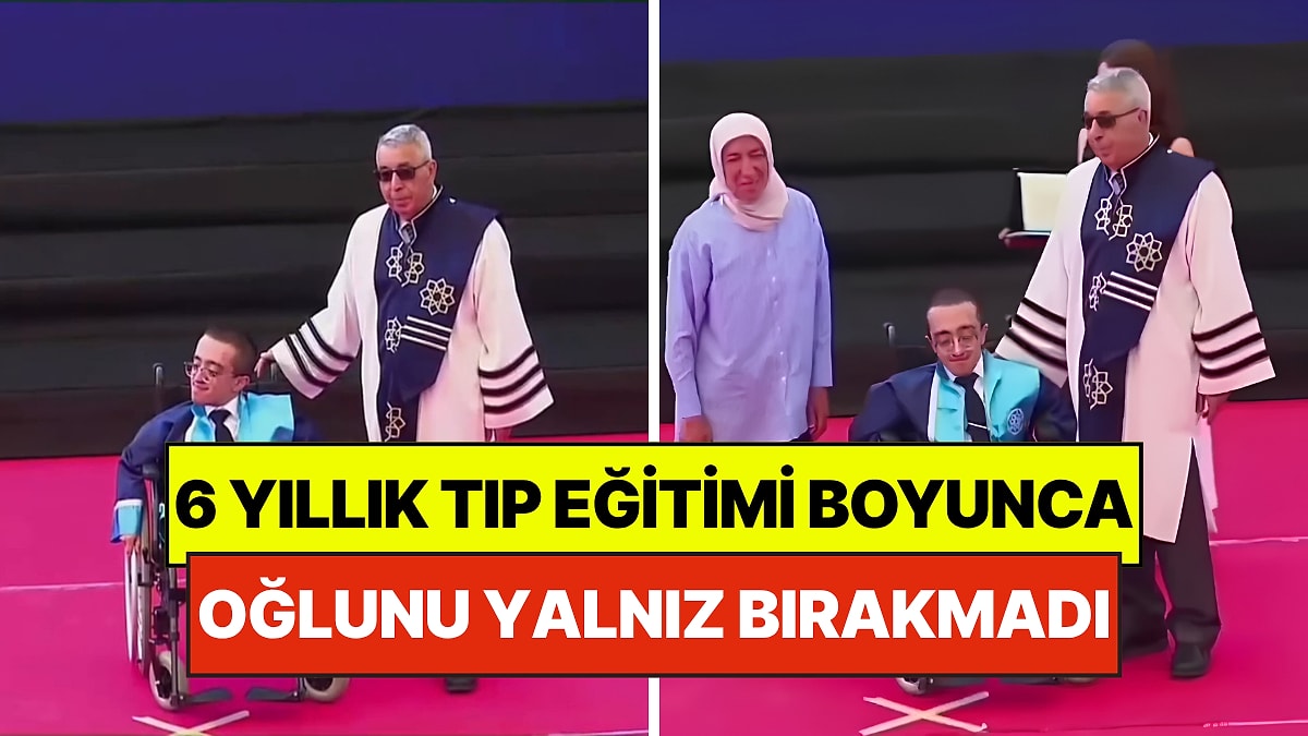Tıp Eğitimi Boyunca Özel Gereksinimli Oğlunu Yalnız Bırakmayan Anne, Mezuniyet Töreninde Ayakta Alkışlandı