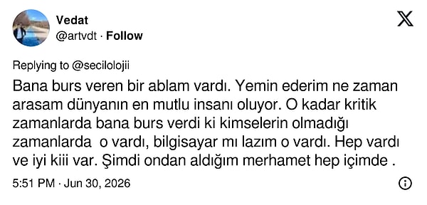 Paylaşımın sahibi destek de gördü.