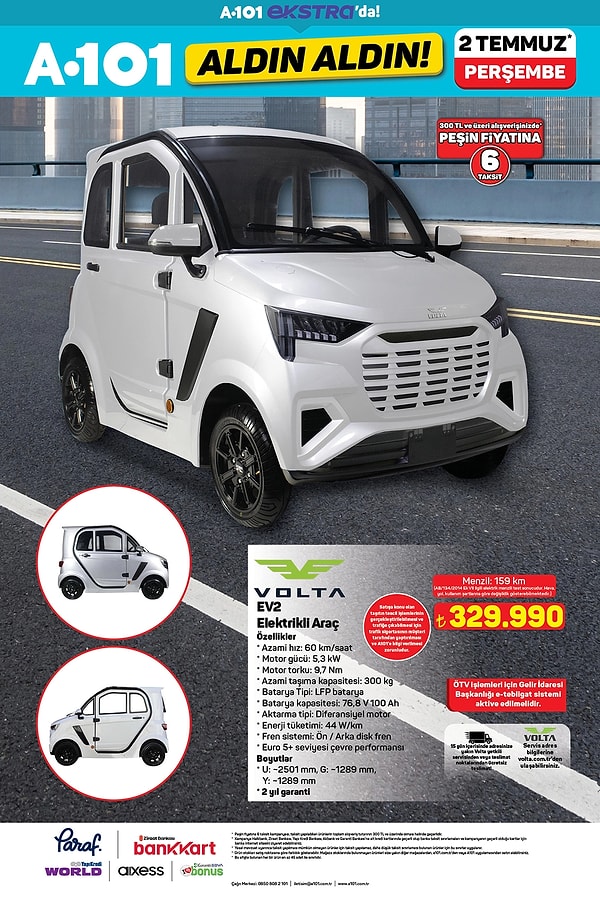 Elektrikli Araç 329.990 TL