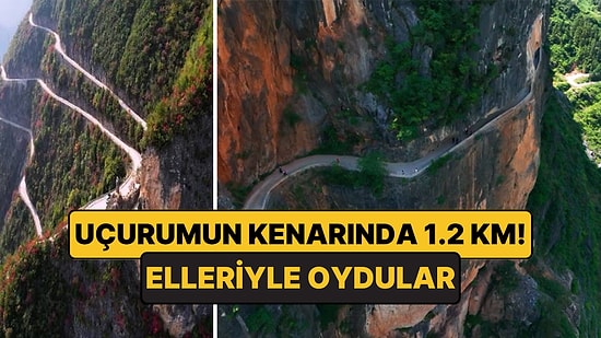 Uçurumun Kenarına Elleriyle Oyarak 1,2 Kilometrelik Yol Yaptılar!