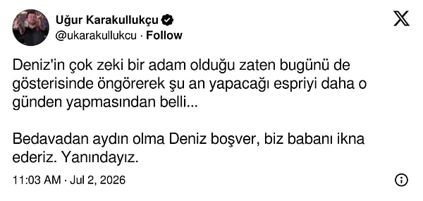 Spor medyasından da destek geldi.