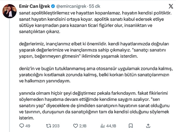 İşte Emircan İğrek’in açıklaması 👇