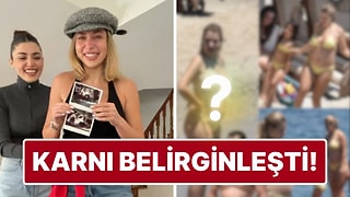 Hande Erçel'in 5 Aylık Hamile Ablası Gamze Erçel'in Belirginleşen Karnı Objektiflere Yansıdı