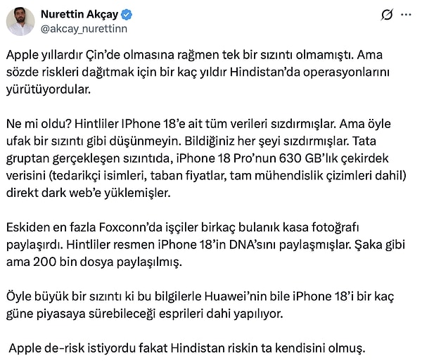 Akademisyen Nurettin Akçay'da süreç hakkındaki detayları şu şekilde paylaştı: