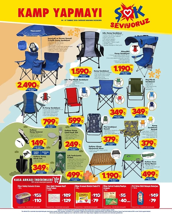 Şemsiyeli ve Termos Hazneli 2 Kişilik Kamp Sandalyesi 2.490 TL