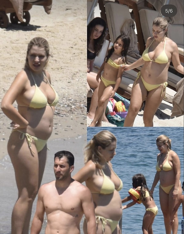Counting down the days to welcome her second child, Gamze Erçel was captured by Umut Ünver's lens during her vacation in Bodrum, this time accompanied by her husband Caner Yıldırım and daughter Mavi.
