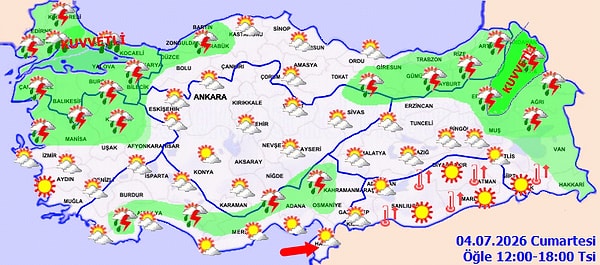 Meteoroloji saat verdi.