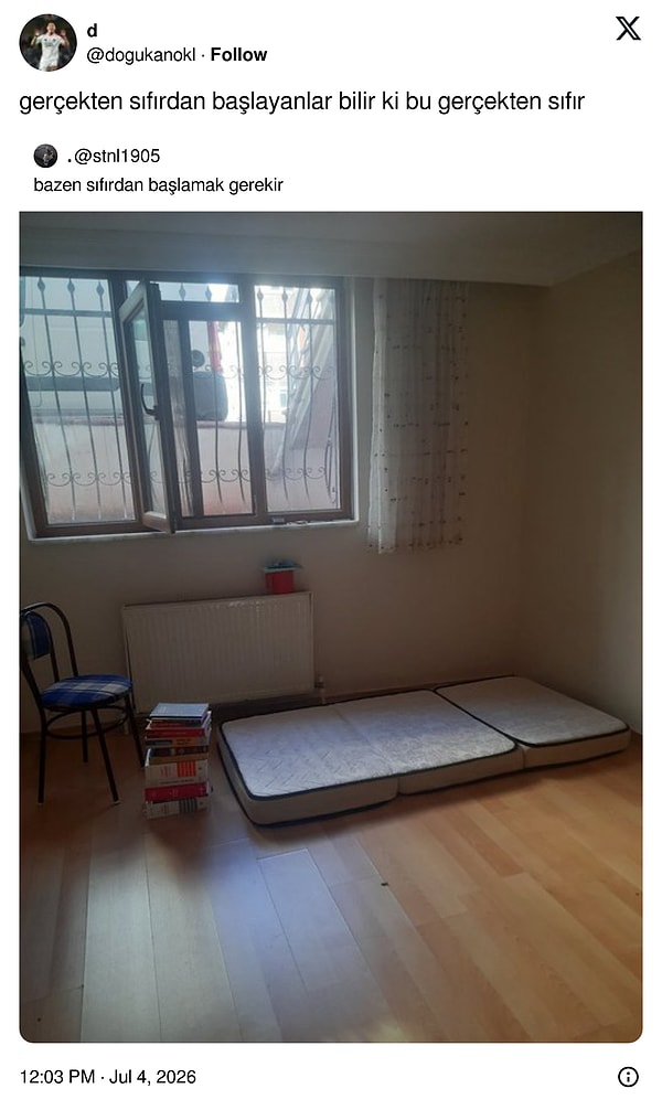 "Sıfırdan başlıyorum" diyerek rezidanstaki dairesini paylaşanlardan sonra ilaç gibi gelecek.