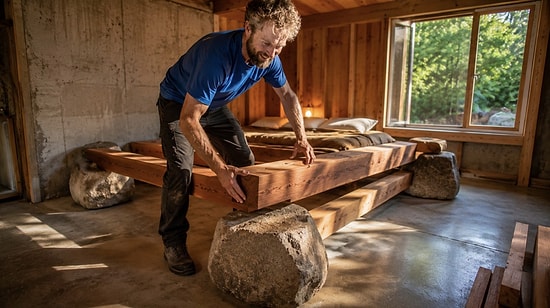 Man Crafts Bed From Granite Rocks in 600 Attempts