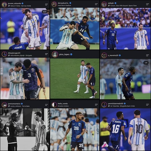Takımdaki hemen hemen her futbolcu Messi ile olan görüntüsünü paylaştı.