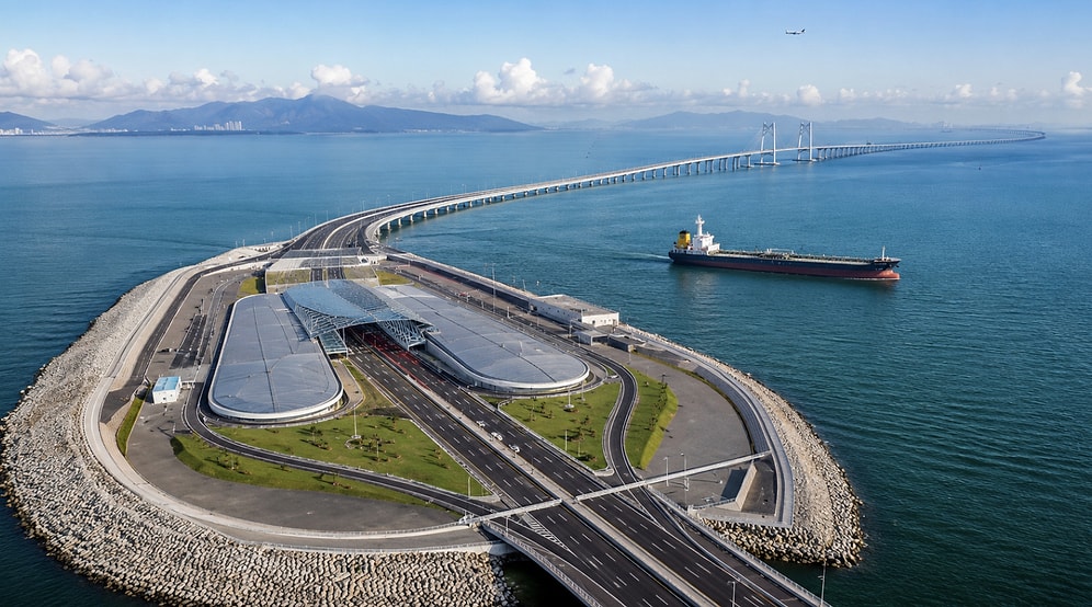 Engineering Marvel: Massive Bridge That Transforms Into an Underwater Tunnel Built With 80K-Ton Blocks