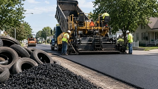 2,000 Old Tires Are Being Turned Into Stronger Roads