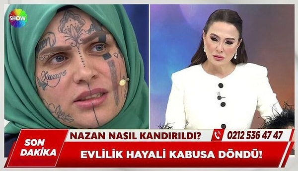 Yüzündeki dövmelerle uzun süre gündemde yer alan Nazan Ünal, TikTok'tan dolandırıldığı iddiasıyla Didem Arslan'ın programına konuk olmuştu.