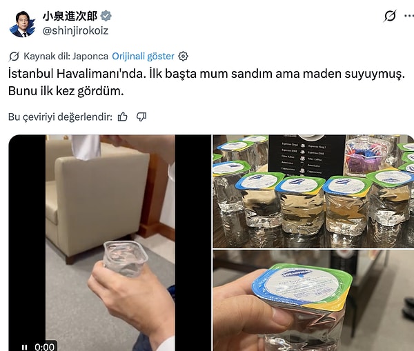 Japonya Savunma Bakanı'nın "bardak su" paylaşımı, tüm dünyada viral oldu.