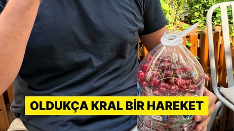 İlk Buluşmaya Çiçek Yerine 5 Litrelik Pet Şişede Kirazla Giden Erkek Viral Oldu