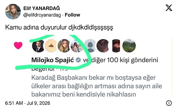 Pek çok kişi bu tweeti tartışırken Başbakan Spajic'in tweeti beğenmesi dikkatlerden kaçmadı.