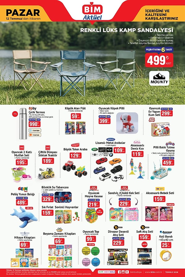 Mounty Renkli Lüks Kamp Sandalyesi 499 TL
