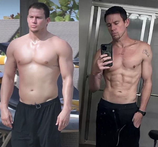 The incredible physical transformation that Channing Tatum underwent in just about a year was laid bare with the shared photos.